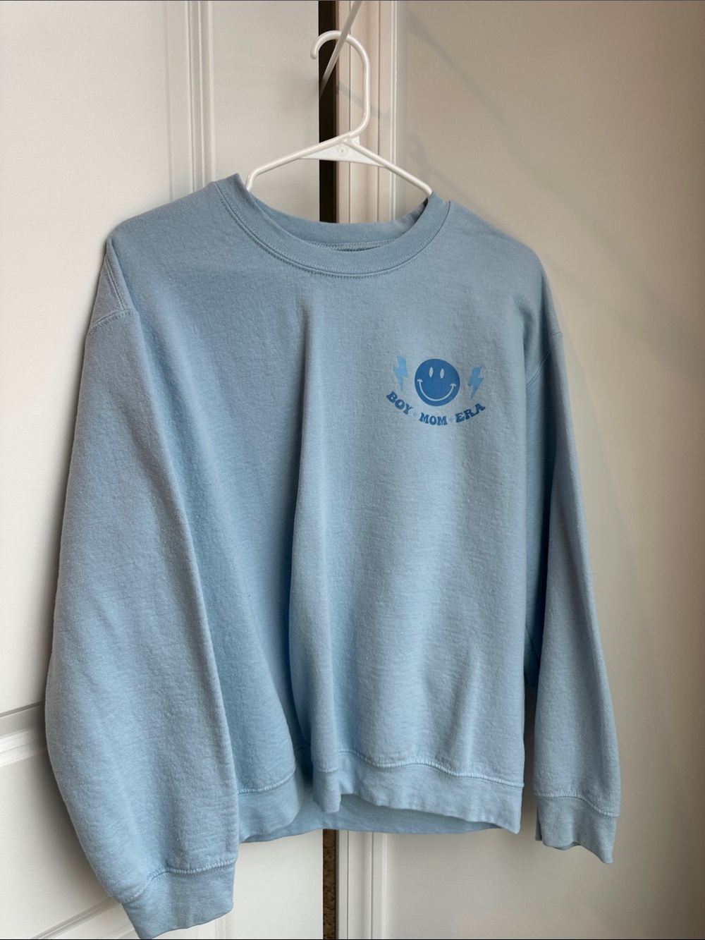 Light Blue Graphic Crewneck Sweatshirt